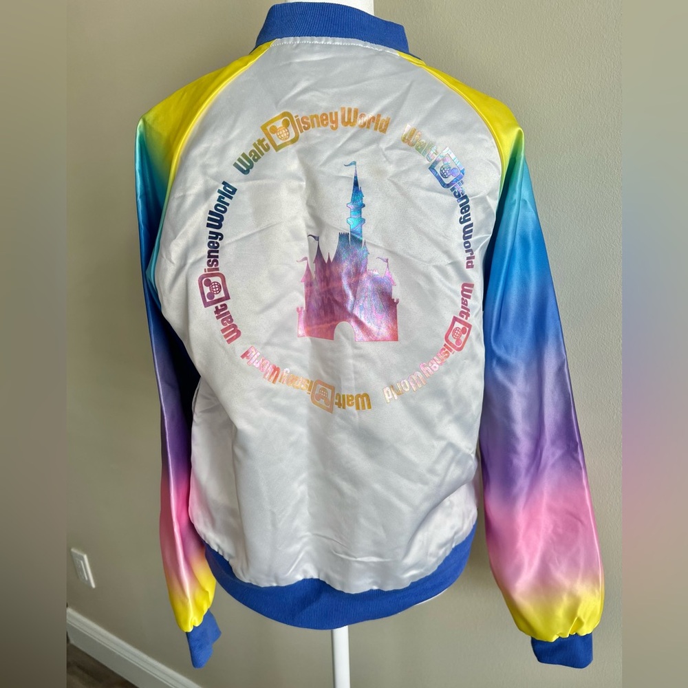 Walt Disney World Rainbow Windbreaker Bomber Jacket Disney Parks